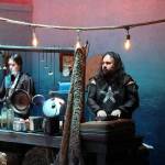 Musician and composer Ed Littlefield and apprentice Jill Kaasteen Meserve stood off to the side of the stage as they created live sounds and music to accompany the play Wednesday night at Perseverance Theatre. (Clarise Larson / Juneau Empire)