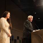 Greater Juneau Chamber of Commerces executive director Craig Dahl announces he will be stepping down in his position after nearly eight years Saturday night at Centennial hall. Executive assistant Maggie McMillan will take over starting Nov. 1. (Clarise Larson / Juneau Empire)