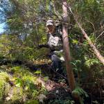 The author's wife navigates a steep section of the secret deer hunting spot that has been objectively underwhelming, but subjectively epic-in-the-making. Hopefully. (Jeff Lund / For the Juneau Empire)