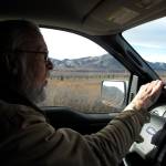 The late Vic Van Ballenberghe, who studied moose for decades, drives the Denali Park road in late September 2011. (Courtesy Photo / Ned Rozell)