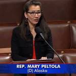 Rep. Mary Peltola, an Alaska Democrat, delivers a speech on the U.S. House floor before Thursdays vote approving her first bill, establishing an Office of Food Security in the Department of Veterans Affairs. It passed the House by a 376-49 vote, although its fate in the Senate is undetermined. (Screenshot / U.S. House video)