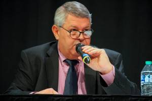 Charlie Pierce, a Republican candidate for Alaska governor, answers a question during a debate, Saturday, Oct. 22, 2022, in Anchorage, Alaska. A lawsuit filed a day earlier by an employee when he was mayor of the Kenai Peninsula Borough accuses Pierce of "constant unwanted physical touching, sexual remarks and sexual advances." Pierce declined comment on the lawsuit to The Associated Press, and said he didn't plan to suspend his gubernatorial campaign. (AP Photo / Mark Thiessen)