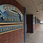 People walk past City Hall in downtown Juneau on a sunny evening in early September. On Monday, CBJ Assembly members OKd an ordinance to offer a property tax break to new eligible housing developments of four or more units on one lot that will be in effect boroughwide. (Clarise Larson / Juneau Empire)