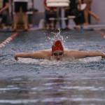 JDHS junior and girls team captain Emily Delgado featured in this photo swimming the butterfly stroke at a JDHS/TMHS Dual Meet on August 26. (Courtesy Photo / Phil Loseby)