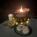 This photo shows a cauldron of halibut chowder around the firepit on a Fall evening. (Vivian Faith Prescott / For the Capital City Weekly)