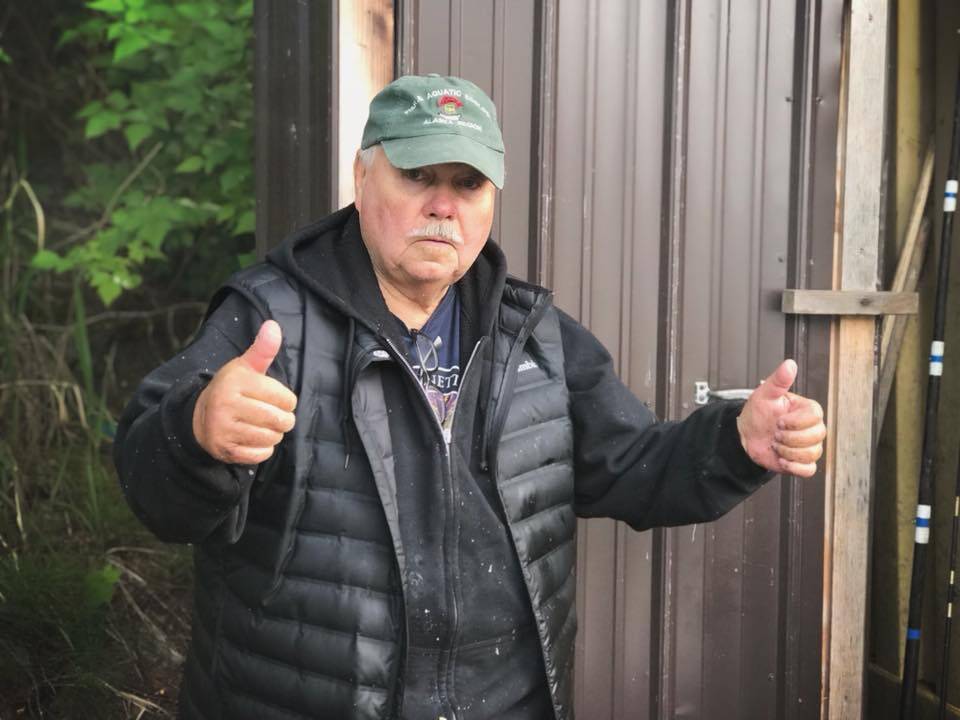 Mitchell Mickey Prescott gives two thumbs up for chowder with vegetables. (Vivian Faith Prescott / For the Capital City Weekly)