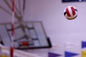 A volleyball makes its way through the air. TMHS and JDHS are set for a pair of cross-town contests on Friday and Saturday. (Ben Hohenstatt / Juneau Empire File)