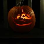 A jack-o-lantern carved to depict an alien from Toy Story rests outside a Mendenhall Valley residence. (Ben Hohenstatt / Juneau Empire)
A jack-o-lantern carved to depict an alien from Toy Story rests outside a Mendenhall Valley residence. (Ben Hohenstatt / Juneau Empire)