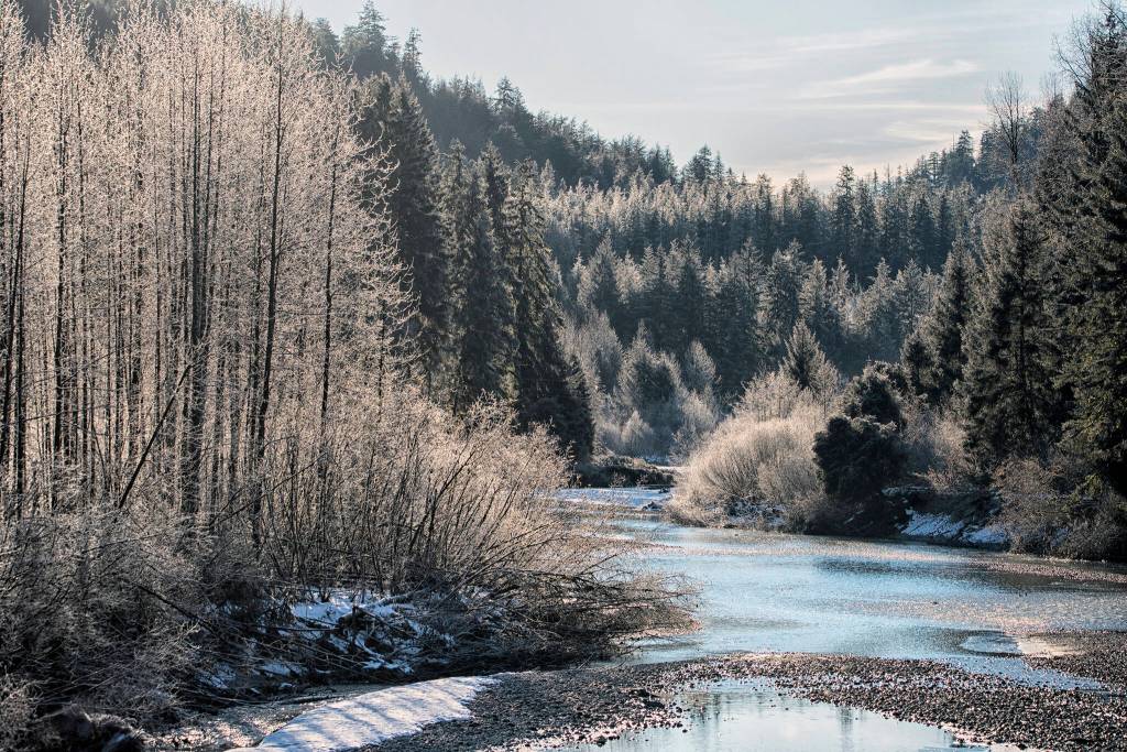 This photo shows Eagle River with forest in early winter. Courtesy Photo / Kenneth Gill, gillfoto)