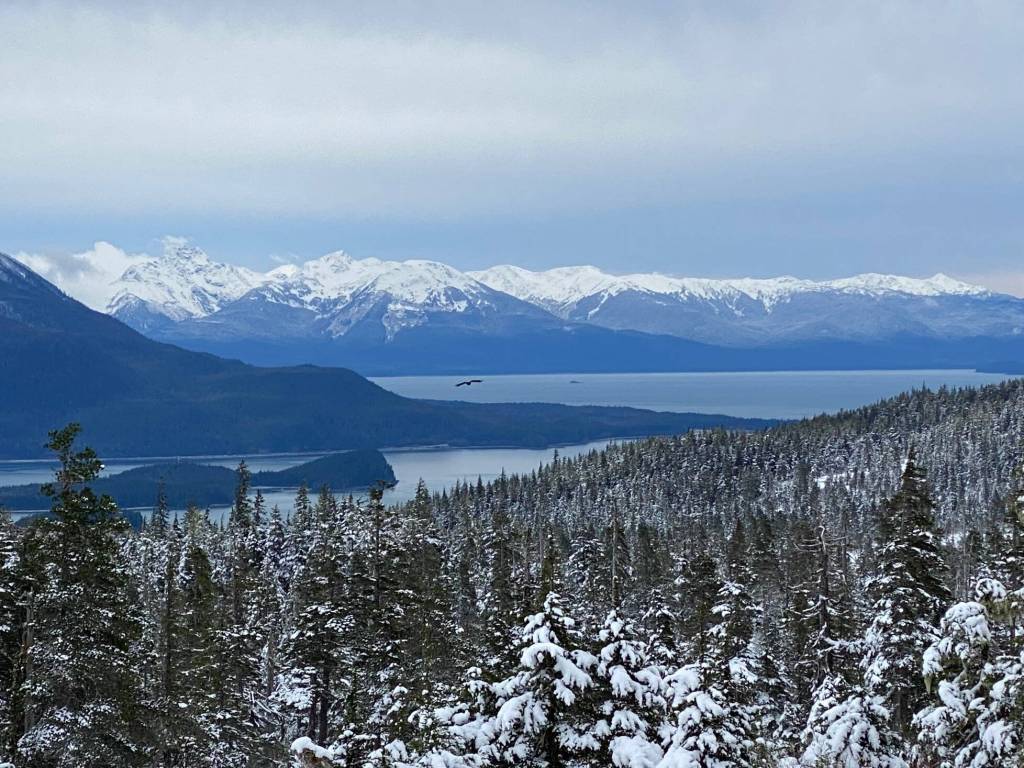Auke Bay and the Chilkats seen from John Muir cabin on Nov. 2. (Courtesy Photo / Denise Carroll)