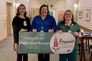 This photo shows Fireweed Award winners Gina Heffern, Gretchen Glaspy and Laura McDermott. (Courtesy Photo)