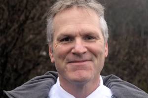 Gov. Mike Dunleavy, who appears to have won a second term in last Tuesdays election, answers questions during a visit to Juneau on Sunday about his agenda for the next four years. (Mark Sabbatini / Juneau Empire)