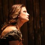 Photos by Ben Hohenstatt / Juneau Empire 
Elizabeth Sawyer (Katie Jensen) stares ahead in isolation during rehearsal for Theatre in the Roughs production of Witch. While some in Edmonton believe Elizabeth to be a witch, shes alone in having little interest in what old Scratch offers when the devil comes to the tiny town.