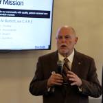 David Keith, chief executive officer at Bartlett Regional Hospital, talks about his first 100 days on the job during a Juneau Chamber of Commerce luncheon Thursday at the Juneau Moose Family Center. (Mark Sabbatini / Juneau Empire)