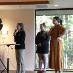 Kaia Henrickson, an information literacy librarian and assistant professor of library and information science, addresses the history of Thanksgiving alongside Selah Judge and Almaria Alcantra. (Courtesy Photo / Shaelene Grace Moler)