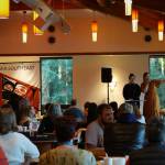 Emcees, Selah Judge and Almaria Alcantra, open the community feast. (Courtesy Photo /Jennifer Nu)