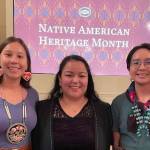From left to right, University of Kansas students Hayley Harman, Kylie Kookesh and Delilah Begay smile for a photo inside the White House. Last week the trio participated in the annual White House Tribal Youth Forum hosted by the White House, United National Indian Tribal Youth and the Center for Native American Youth at the Aspen Institute. (Courtesy / Kylie Kookesh)