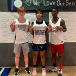 This photo shows 3v3 Pre-Season Tournament division-winning team 3 of a Kind , featuring Gavin Gerrin, Joren Gasga and Ahmir Parker. (Courtesy Photo)