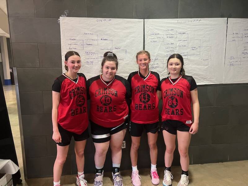 This photo shows 3v3 Pre-Season Tournament high school girls division-winning team Hoopsters, featuring Gwen Nizich, Izzy Waters, Skylar Tuckwood and Layla Tokuoka. (Courtesy Photo)