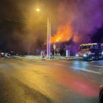 CCFR crews work to extinguish a house fire in the 2200 block of Radcliffe Road early Monday morning. All occupants of the home were able to escape safely without injury. (Courtesy Photo / CCFR)