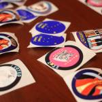 An array of stickers awaits voters on Election Day 2022. With votes tallied and certified, the Empire reviewed how Juneau and nearby communities voted precinct by precinct. (Clarise Larson / Juneau Empire File)