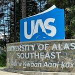The entrance of the University of Alaska Southeast in Juneau as seen on May 25, 2022. (Lisa Phu / Alaska Beacon)