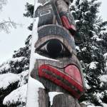 Yaadaas Crest Pole, Sitka National Historic Park, Totem Park, Sitka, Alaska. Carved by Kaigani Haida brothers Timothy and Joseph Young. (Courtesy Photo)