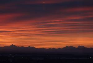 he Alaska Range sits beneath a December sunrise as seen from the UAF campus. (Courtesy Photo / Ned Rozell)