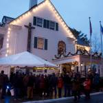 People line up outside the governor’s mansion on Tuesday for the annual holiday open house. The weather was seasonably cool, but without the heavy wind and precipitation of a day earlier. (Mark Sabbatini / Juneau Empire)