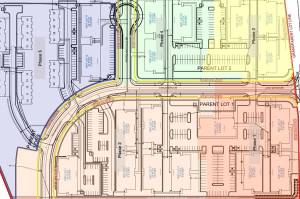 A map shows the planned phases for the Ridgeview subdivision, which as proposed will have up to 444 housing units upon completion. The Juneau Planning Commission approved 96 units as Phase 1 of the project, highlighted in the lower right, at its meeting Tuesday. (Rooftop Properties, LLC)