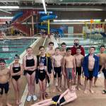Members of the Glacier Swim Club pose for a photo at Ketchikan meet over the weekend. (Courtesy Photo / Shireen Taintor)