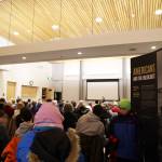 A large crowd of residents awaits a four-person panel, Family Stories  Juneau and the Holocaust, at the Mendenhall Valley Public Library Tuesday evening. (Clarise Larson / Juneau Empire)