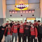 JDHS boys basketball team poses for a group photo on Monday in Las Vegas for the Tarkanian Classic tournament. (Courtesy Photo / Robert Casperson)