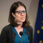 Alaska Chief Medical Officer Dr. Anne Zink speaks at a press conference in Anchorage on March 23, 2020. (Office of Gov. Mike Dunleavy)