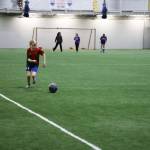 Tanner Schultz, a player for the Big Beard Ballers in the middle school division, practices his shot in between a break in games Monday evening at the Dimond Park Field House. (Clarise Larson / Juneau Empire)