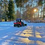 Mickey Prescott and the Huckleberry plow public parking along walking path in Wrangell. (Vivian Faith Prescott / For the Capital City Weekly)