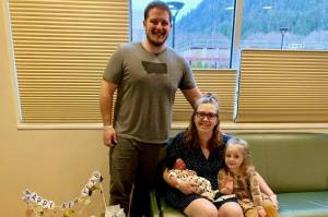 Courtesy Photo / Bartlett Regional Hospital 
Hannah and Adam Weed with their daughter and newborn son Ethan on Tuesday at Bartlett Regional Hospital.