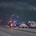 Jonson Kuhn / Juneau Empire 
CCFR and JPD respond to a crash on Thursday afternoon involving three different cars at the intersection of Vanderbilt and Egan Drive.