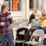 Mark Sabbatini / Juneau Empire 
Pamela Muller-Guy, a hearing-impaired services provider in Juneau for decades, tells local state lawmakers about the shortage of current services for the disabled and asks what help the Alaska State Legislature may be willing to provide during the coming session at a town hall Wednesday at Dzantiki Heeni Middle School.