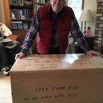 Courtesy Photo / Jonathon Turlove
Michael Orelove poses with one of his many annual 20-year time boxes. In addition to creating his own time capsules, Orelove was responsible for Juneaus time capsule located at the Hurff A. Saunders Federal Building.