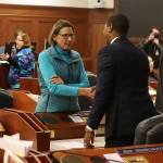 Members of the Alaska State Legislature introduce themselves before a mock floor session for new lawmakers in the House chambers of the state Capitol on Friday. Most of the 19 new members, the most since 1984, are going through three days of orientation before the session starts Tuesday. (Mark Sabbatini / Juneau Empire)