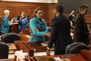 Members of the Alaska State Legislature introduce themselves before a mock floor session for new lawmakers in the House chambers of the state Capitol on Friday. Most of the 19 new members, the most since 1984, are going through three days of orientation before the session starts Tuesday. (Mark Sabbatini / Juneau Empire)