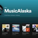 This screenshot shows the MusicAlaska Spotify page. The nonprofit's Alaska Playlist project includes an array of playlists dedicated to Alaska bands and artists across a wide array of genres. However, it's just one of the ways MusicAlaska, a partner of Alaska Independent Music Initiative, intends to catalog and promote the state's music scene. (Ben Hohenstatt / Juneau Empire)