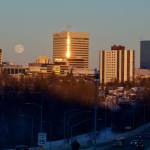Courtesy Photos / Dan Joling
Dan Joling of Anchorage captured these images of the full moon over Alaskas largest city on Jan. 6, 2023.