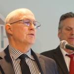 Jim Cockrell, commissioner of the Alaska Department of Public Safety, speaks in Wasilla at a May 3, 2022, news conference. Cockrell has ordered an investigation after troopers mistakenly took a school principal into custody for a mental health exam. (Photo by Yereth Rosen / Alaska Beacon)