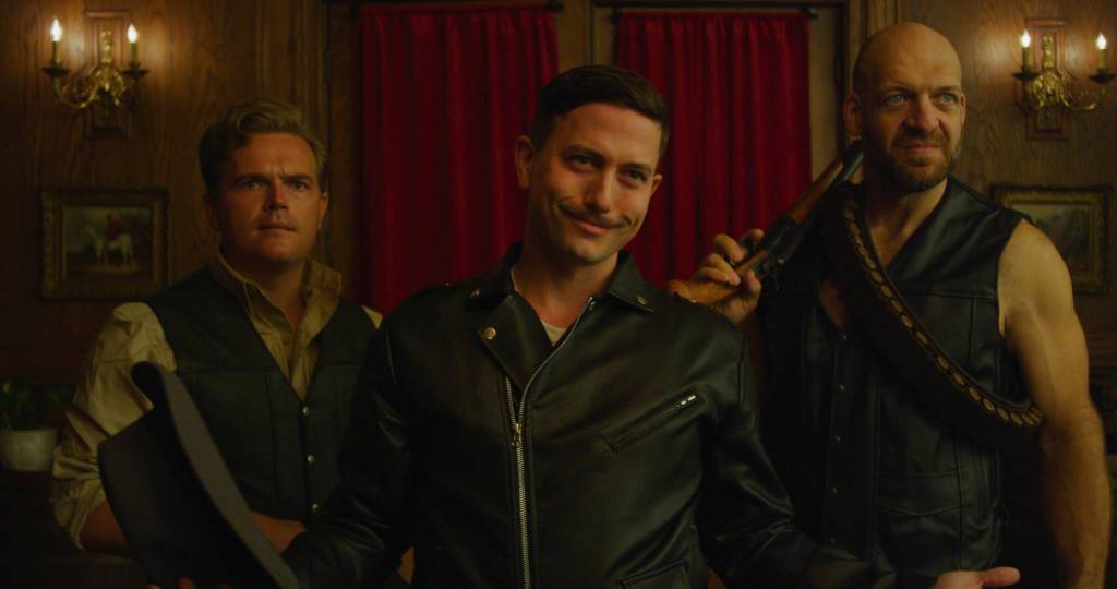 Jackson Rathbone as Fritz Ziegler next to Nazi henchmen in Condors Nest, in theaters, on demand and digital release on Friday. (Courtesy Photo / PMKBNC)