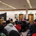 Clarise Larson / Juneau Empire 
More than 40 people listen to planning commission meeting Tuesday evening which discussed and later OKd a conditional use permit for an off-road vehicle riding park at 35 Mile.