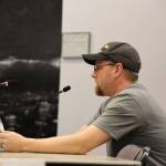 Clarise Larson / Juneau Empire 
Darrin Crapo, president of the Juneau Off-Road Association, provides information during a presentation of the proposed off-road vehicle riding park at 35 Mile which was up for permit consideration and later approved at the Tuesday evening planning commission meeting.