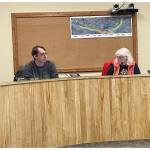 Library Director Dave Berry and Advisory Board Chair Kate Finn participate in Library Advisory Board meeting on Tuesday Jan. 17, 2023, at Homer City Hall, in Homer, Alaska. (Photo by Emilie Springer/Homer News)