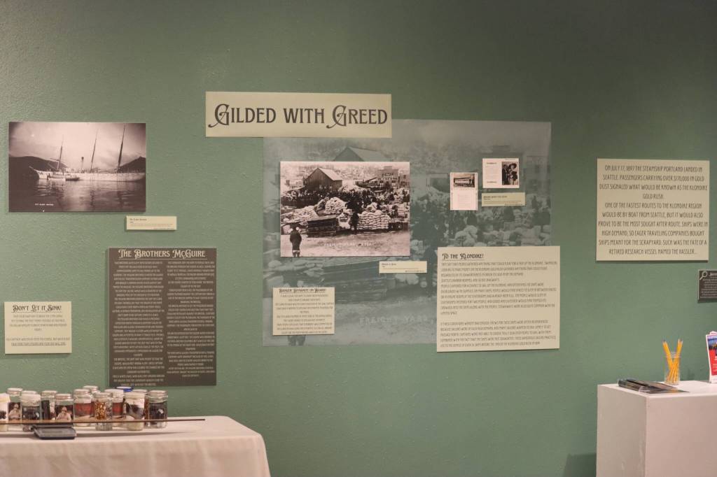A Mystery Lies Beneath the Waves: The Legend of the Clara Nevada is on display at the Haines Sheldon Museum for the public until April and shares much of the story and artifacts recovered from the sunken ship, which still sits at the bottom of the sea near the Eldred Rock Lighthouse. (Jonson Kuhn / Juneau Empire)
